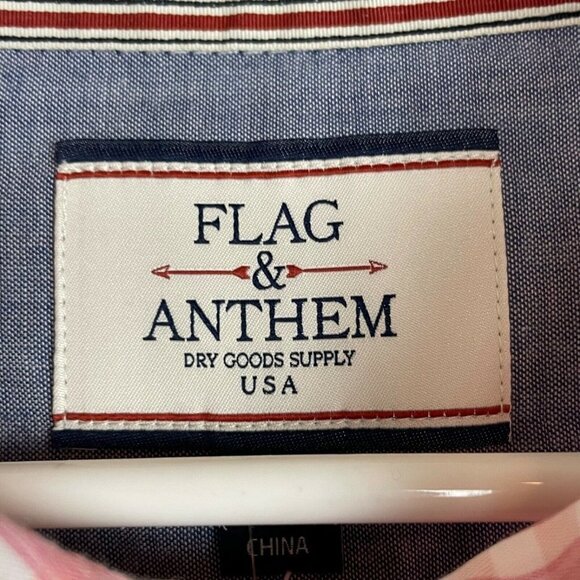 NWT Flag & Anthem Stitch Fix Men's XL Cape Cod Two Pocket Poplin Shirt Coral - Picture 7 of 9